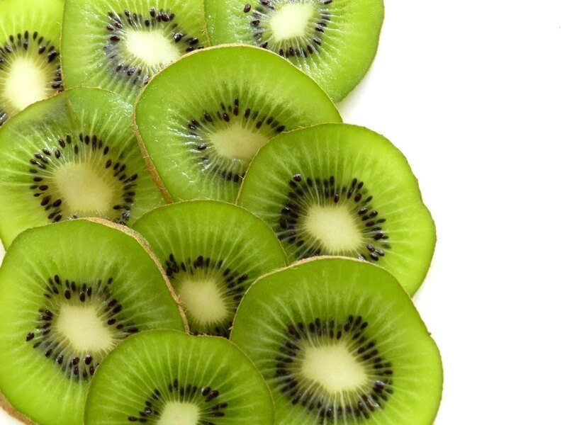 slices of kiwi fruits.